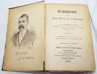 Antique 1895 The Business Guide Safe Methods Of Business Book J.  L.  Nichols