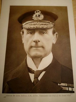 Ww1 Antique Print Wwi Navy Admiral Sir John Jellicoe Commander In Chief Jutland