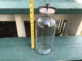 Antique 1888 Wheaton Apothecary Medical Screw Top Specimen Glass Jar 12”