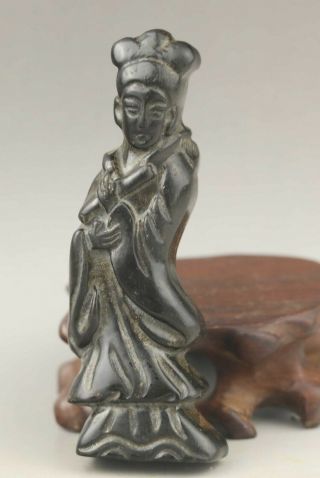 Chinese Natural Jade Hand - Carved Statue Buddha Pendant 3.  3 Inch