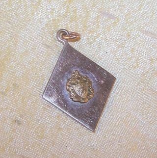Vintage Sigma Alpha Epsilon Fraternity Diamond - Shaped Goldtone Crest Pendant Sae