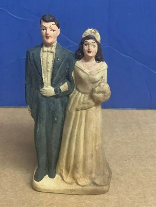 Antique Wedding Cake Topper Bride & Groom (storage4)
