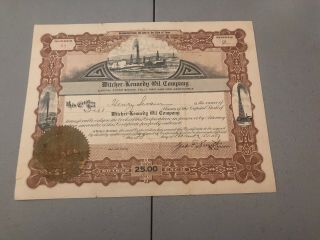 1917 Witcher Kennedy Oil Company Texas Antique Stock Certificate