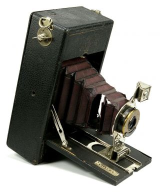 Antique/vintage Conley Folding Box Camera 8 1/2 " X 4 1/2 " Has Problems
