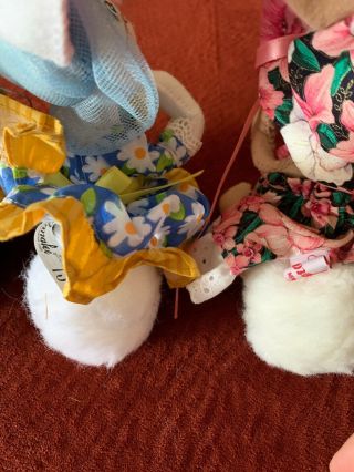 4 Vintage ANNALEE MOBILITEE Easter BUNNY RABBITS And Mice With Apples (autumn) 7