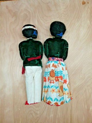 Vintage Handmade Cloth Doll Primitive Folk Art Indian Man & Woman 2