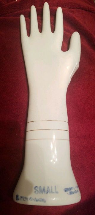 Vintage Porcelain Glove Mold.  Small Hand,  Trenton,  Nj