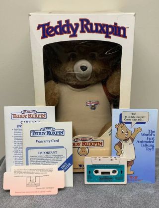 Vintage 1985 Teddy Ruxpin Bear Tape Eyes And Top Mouth Move