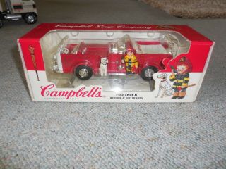 Campbell Soup Collectible 1996 Firetruck With Dog And Campbell Soup Kid