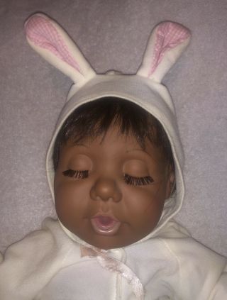 Judith Turner Real Baby 20” 1985 Hasbro Black Girl Sleeping Asleep Doll Vintage 4