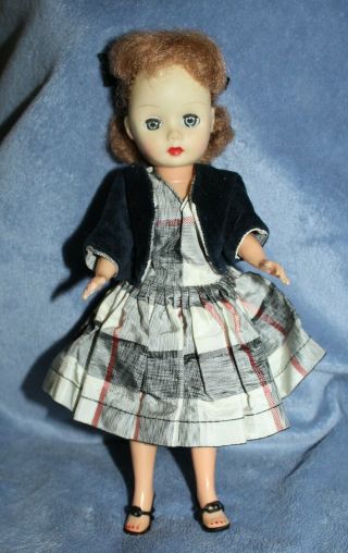 Vintage Little Miss Ginger Cosmopolitan Doll & Toy Co.  Doll & Plaid Dress Outfit