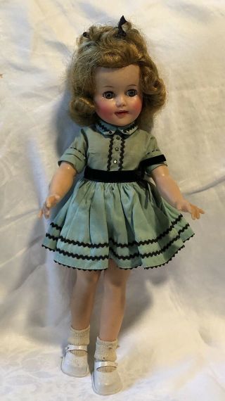 Vintage 15 " Ideal Shirley Temple St - 15 N With Labeled Green Dress