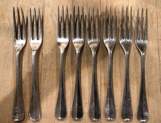Stieff Williamsburg Queen Anne Forks Sterling Silver 6.  5” Set Of 8