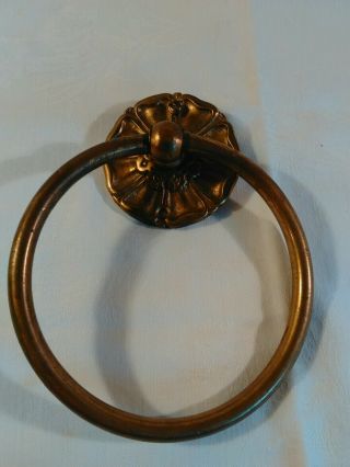 Antique Brass Circle Ring Towel Holder