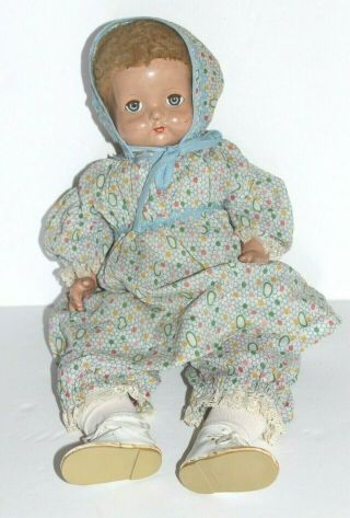 Vintage 17 " Effanbee Composition Doll With Cloth Body And Sleep Eyes