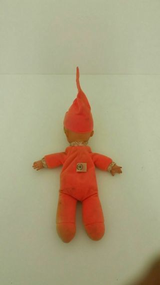 Vintage Old 1970 MATTEL BABY BEAN Orange Doll (Open mouth) 12 Inches 3