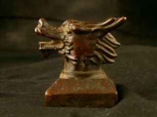 Antique Chinese Brass Dragon Seal