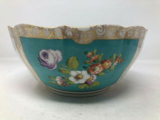 Antique Dresden Germany Hand Painted Floral Courting Scene Bowl 9 