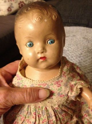 Antique Composition With Cloth Body Baby Doll 14 " Long