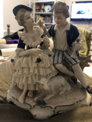 Unterweissbach Figurine Dresden Lace Porcelain