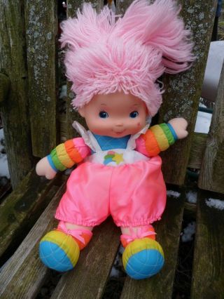 Vintage 1983 Hallmark Mattel Rainbow Brite Pink Baby Doll 15 " Retro Rainbow