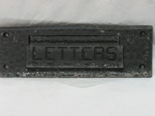 Antique Vintage Iron Cast Iron Letter Box Plate Mail Slot 2