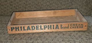 Old Vintage Small Kraft Wood Philadelphia Brand Cream Cheese Box 10 1/4 X 7 1/2