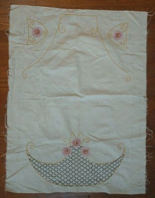 Antique Embroidery Project Unfinished Aprons Pattern Fabric Southern Yarn