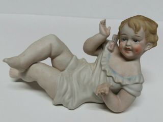 Vintage Occupied Japan Bisque Hand Painted Piano Baby Figurine Andrea By Sadek