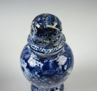Antique Dark Blue Staffordshire Transferware Pepper Pot circa 1825 4