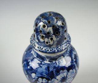 Antique Dark Blue Staffordshire Transferware Pepper Pot circa 1825 5