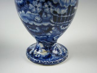 Antique Dark Blue Staffordshire Transferware Pepper Pot circa 1825 7