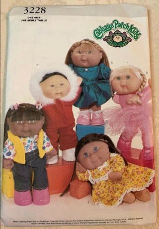2001 Cabbage Patch Kids Butterick Sewing Clothes Pattern 3228 13 " Uncut So Cute