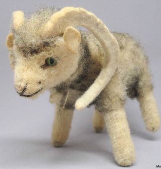 Steiff Wotan Ram Sheep Lamb Wool Plush 12 Cm 1960s Curled Horns No Id Vintage