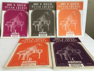 Set Of 5 Vintage Antique John W Schaum Piano Course Books C - G Sheet Music