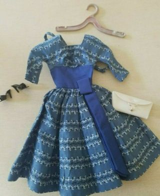 Vintage Barbie Doll 978 Lets Dance Blue Dress Purse Heels Hangar