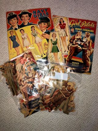 Vintage Navy & Marine Girls & Girl Pilots Ferry Command Paper Doll Books