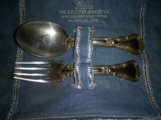 Sterling Silver Baby Fork Spoon Steif Nashville similar to Gorham Chantilly VTG 2