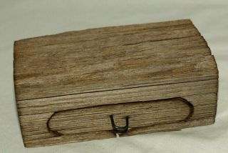 Wood Box With Drawer 5 1/2 X 4 X 2 " Hand Carved Rustic Jewelry Change Box Mens
