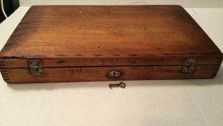 Antique Johnston Optical Set,  Wooden Box,  key,  Lenses From Detroit,  Mich 5
