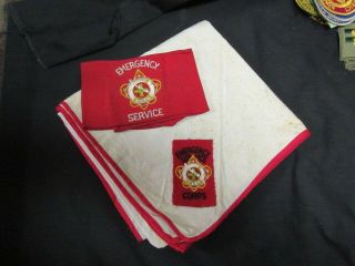 Emergency Service Corps Full Square Neckerchief And Armband 1940 - 50s Eb03