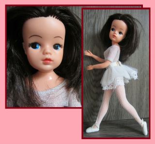 Vintage Sindy Doll,  Active 1983 - 1984,  White Ballet Outfit,  Ballerina