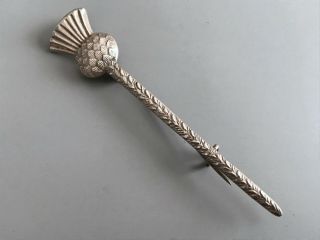 Antique Hallmarked Sterling Silver Scottish Thistle Kilt Pin / Brooch