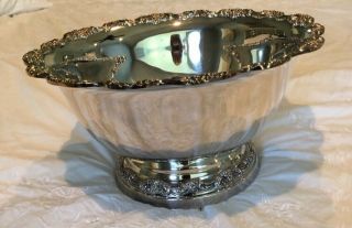Poole Epca Silver Plate Punch Bowl 15 Inch Wide 426