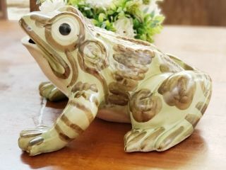 Rare Extra Large Vintage Brush McCoy Art Pottery Frog Figure 10 Inches Antique 4