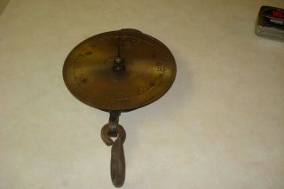 Vintage John Chatillon & Sons Round 75 Lbs Brass And Cast Iron Hanging Scale