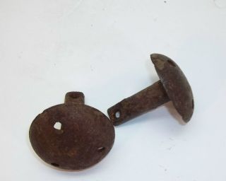 2 Antique Vintage Duck Decoy Cast Iron Weights Goose Anchors