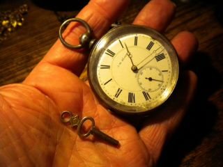 Running - 1800s - - J.  W.  Bloom - - 935 - Silver - Keywind - - Pocket Watch