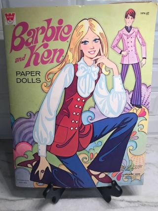 Vintage 1976 Whitman Book Mattel Barbie And Ken Paper Dolls