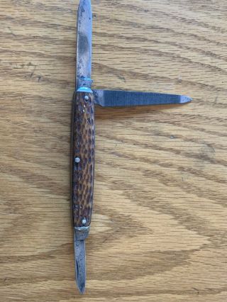 Antique Shcrade Cut Co.  Walden Ny 1917 - 46 3 Blade Pocket Knife